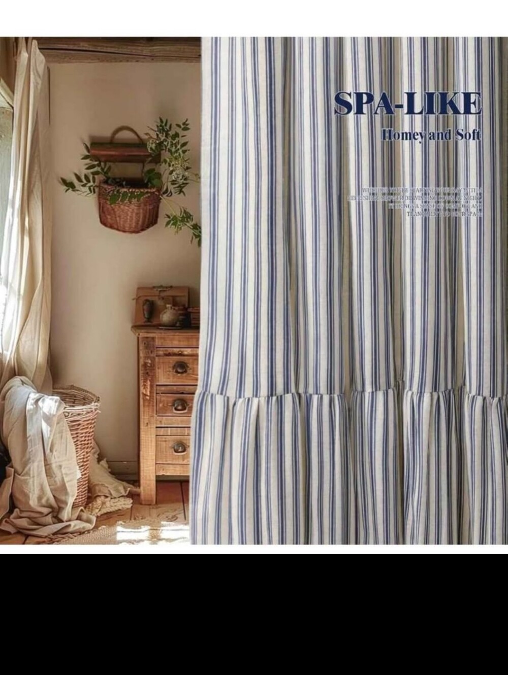 Farmhouse Shower Curtain with Ruffle Hem Linen Shower Curtains for Bathroom New